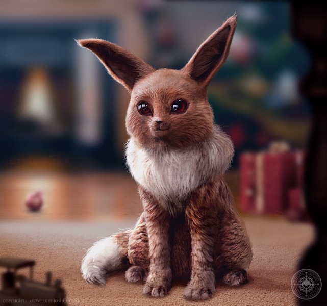 Cachorrinho realista inspirado em pokémon fofos e fofos com iluminação  cinematográfica