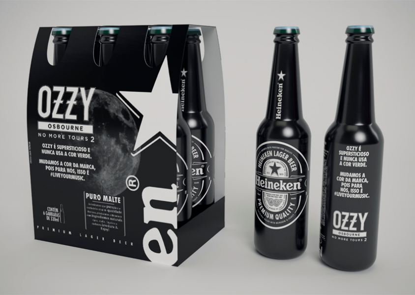 Especial Ozzy Osbourne: Heineken deixa suas tradicionais garrafas na cor preta! 