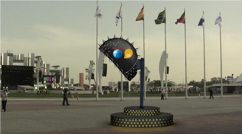 Orelhões estilizados para o Rock in Rio 2013